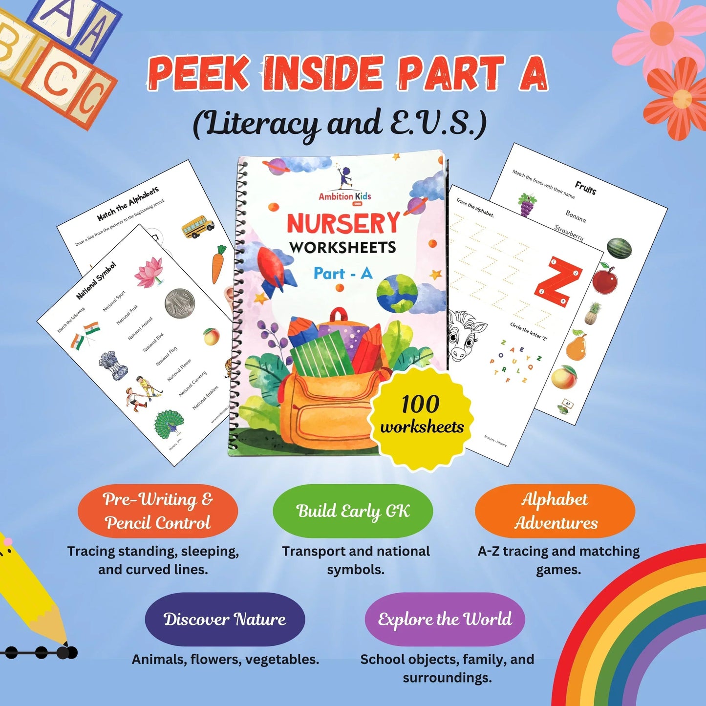 Preschool Kids Worksheets - Buy 1 Get 1 Free - Ambition Kids