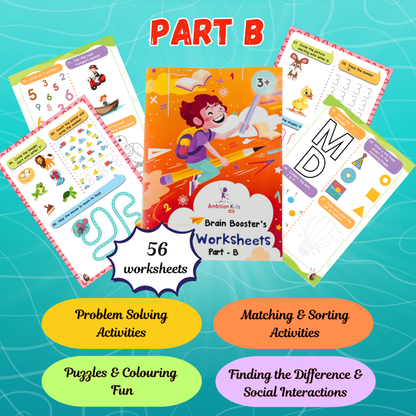 Age 3+ Brain Booster Worksheets (350+ Activities) - Ambition Kids