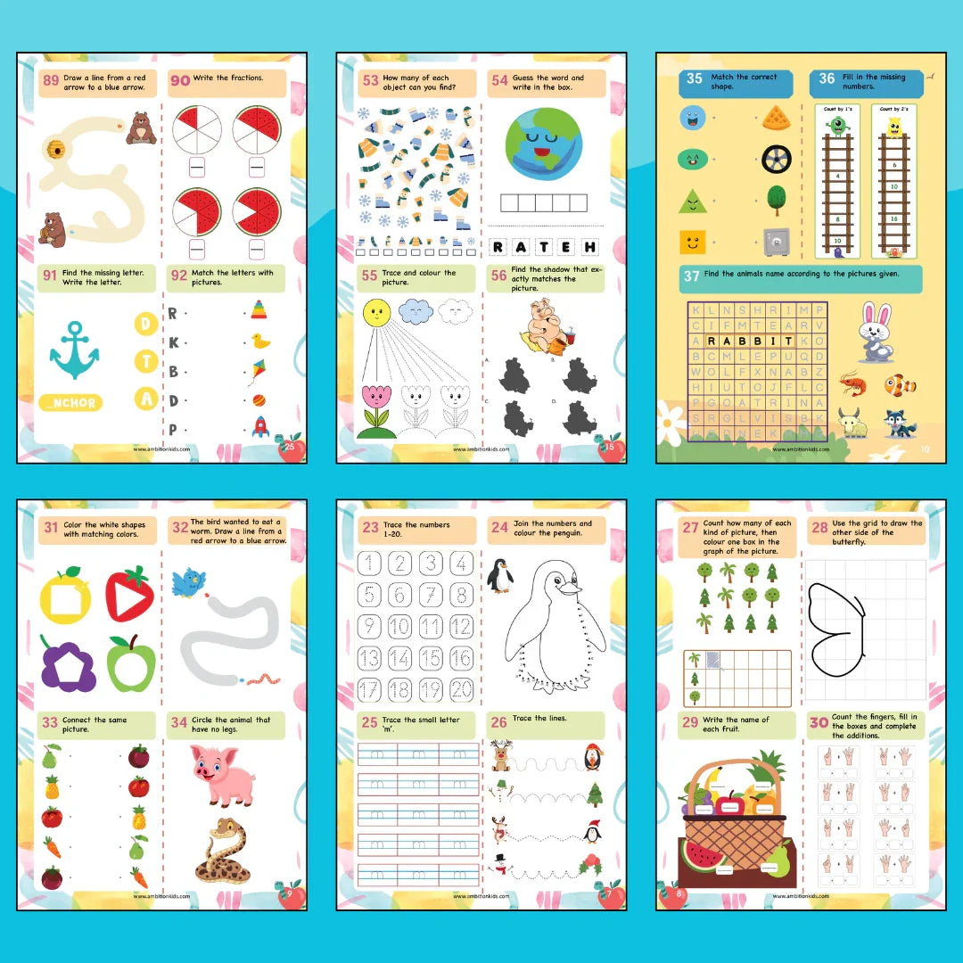 Brain Booster Worksheets For Kids 3 to 5 Age - Ambition Kids