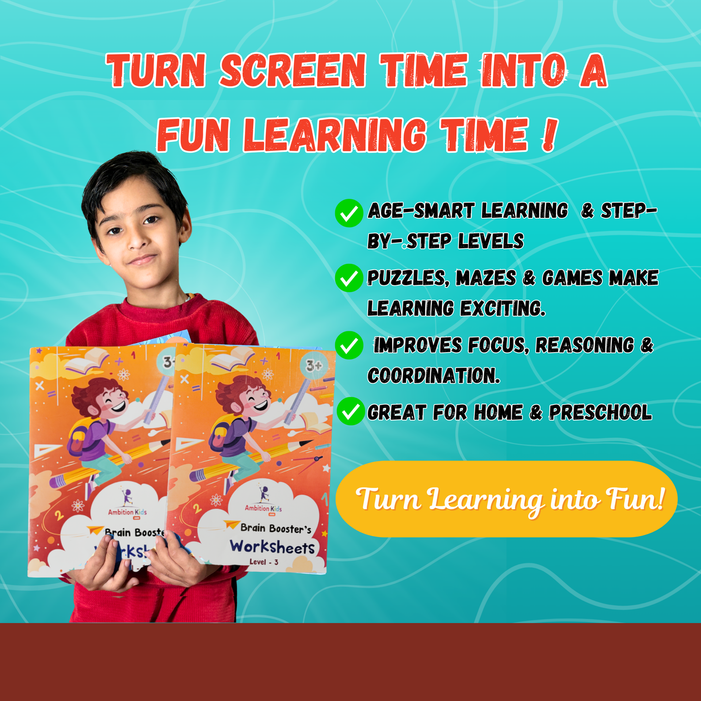 Age 3+ Brain Booster Worksheets (350+ Activities) - Ambition Kids