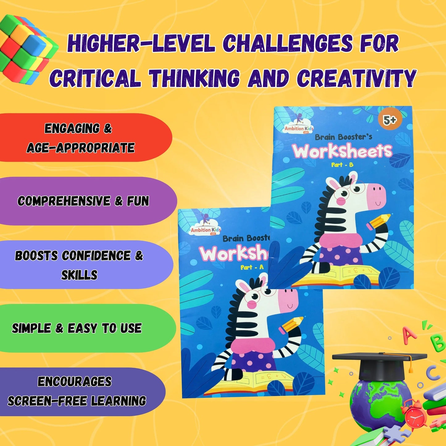 Age 5+ Brain Booster Worksheets (350+ Activities) - Ambition Kids