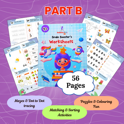 Age 4+ Brain Booster Worksheets (350+ Activities) - Ambition Kids