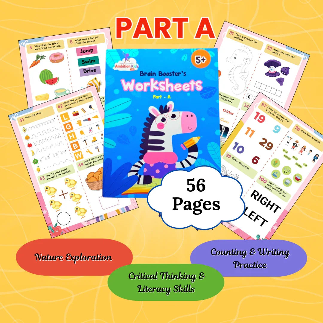 Age 5+ Brain Booster Worksheets (350+ Activities) - Ambition Kids