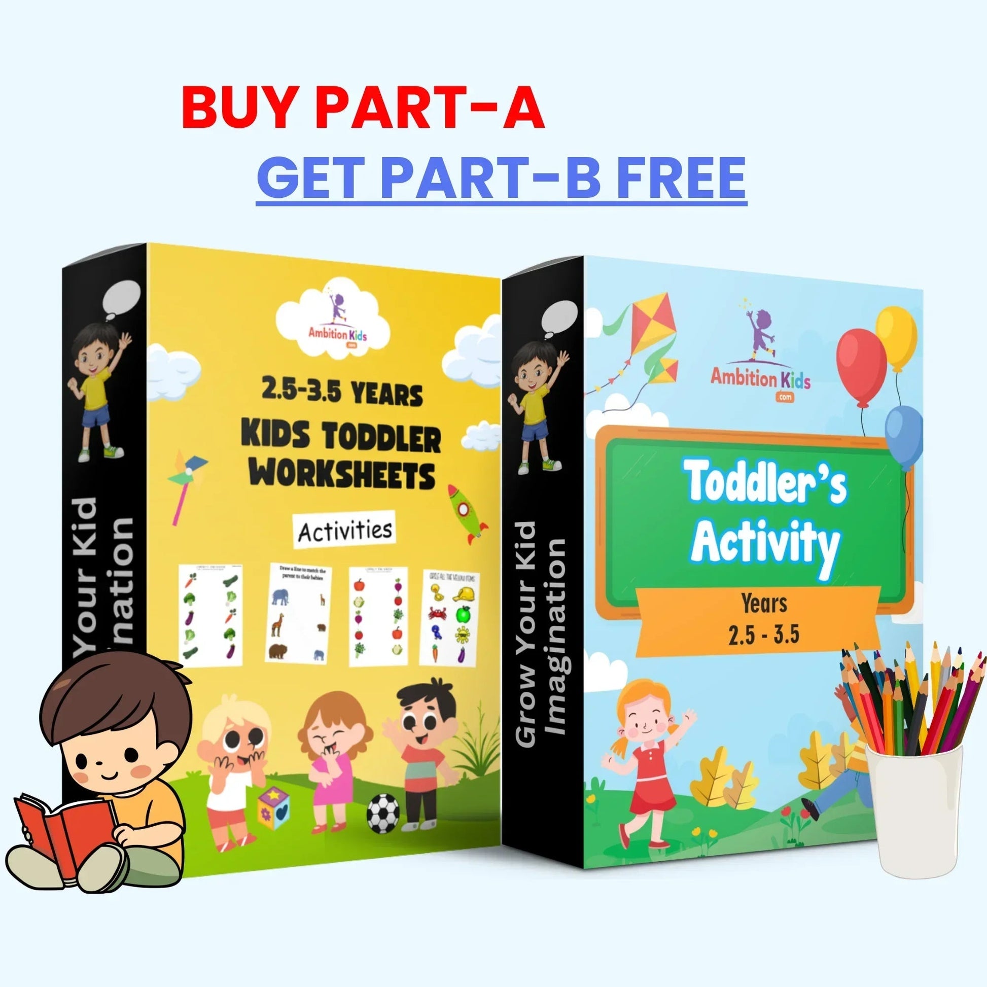 Toddlers 2.5-3.5 Years Kids Worksheets - Ambition Kids