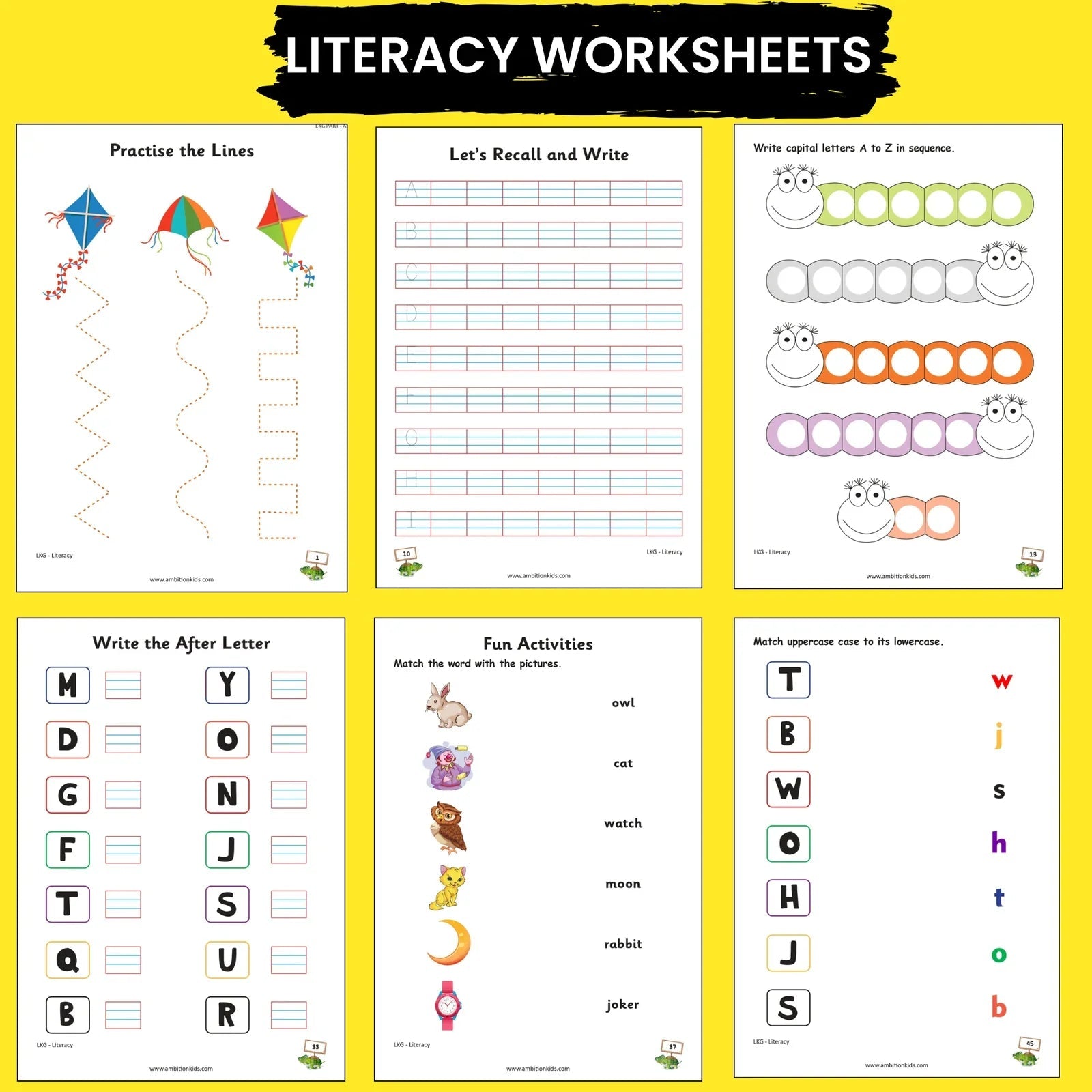 LKG Hard Copy Kids Worksheets - Ambition Kids
