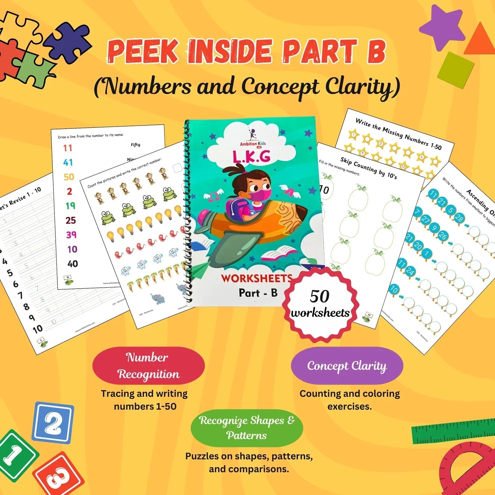 Preschool Kids Worksheets - Buy 1 Get 1 Free - Ambition Kids
