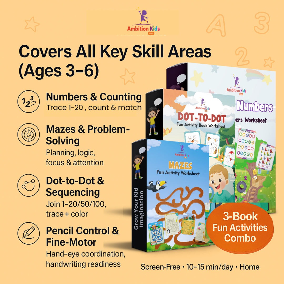 Dot-to-Dot, Mazes, & Fun with Numbers (Age 3-6) - Ambition Kids