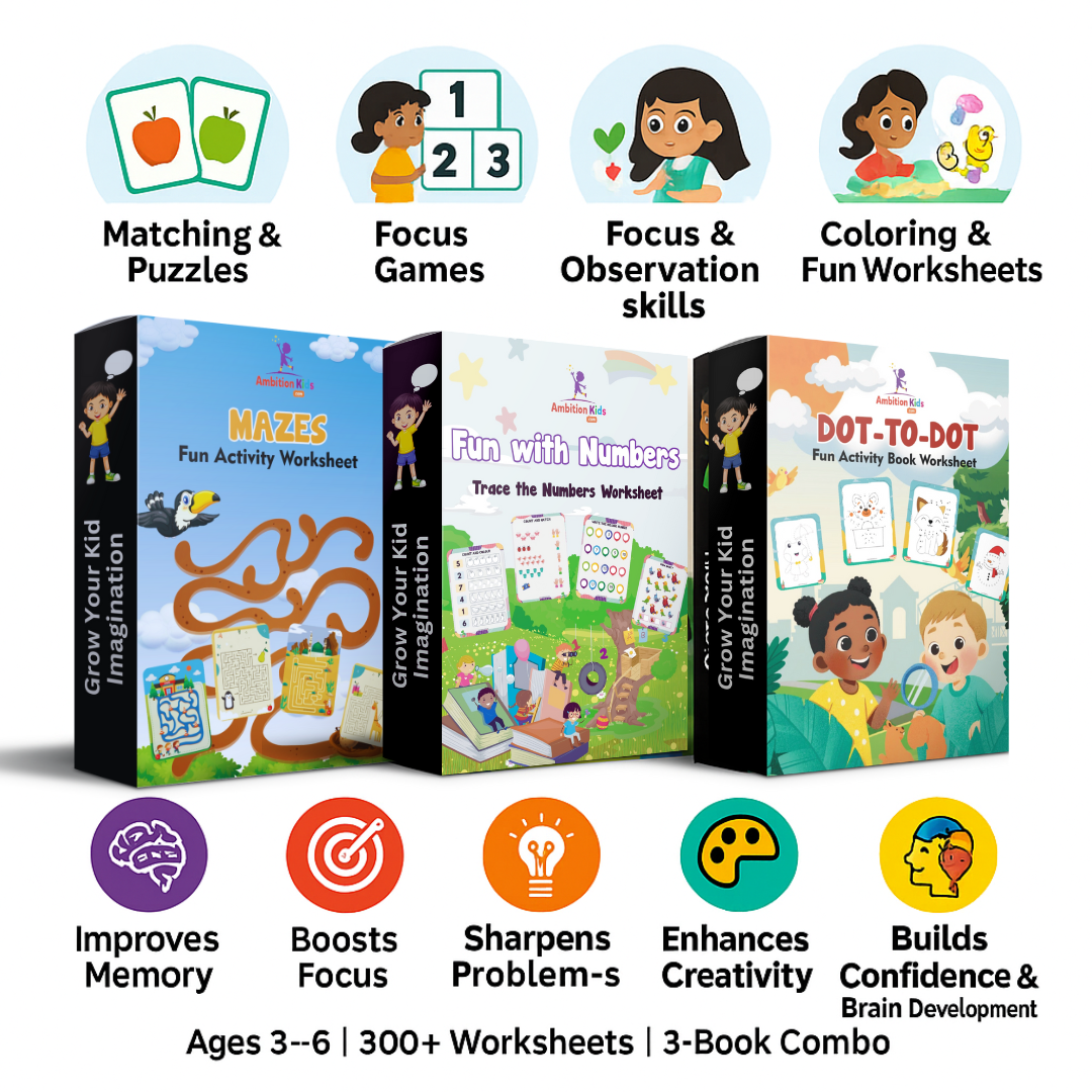 Dot-to-Dot, Mazes, & Fun with Numbers (Age 3-6) - Ambition Kids