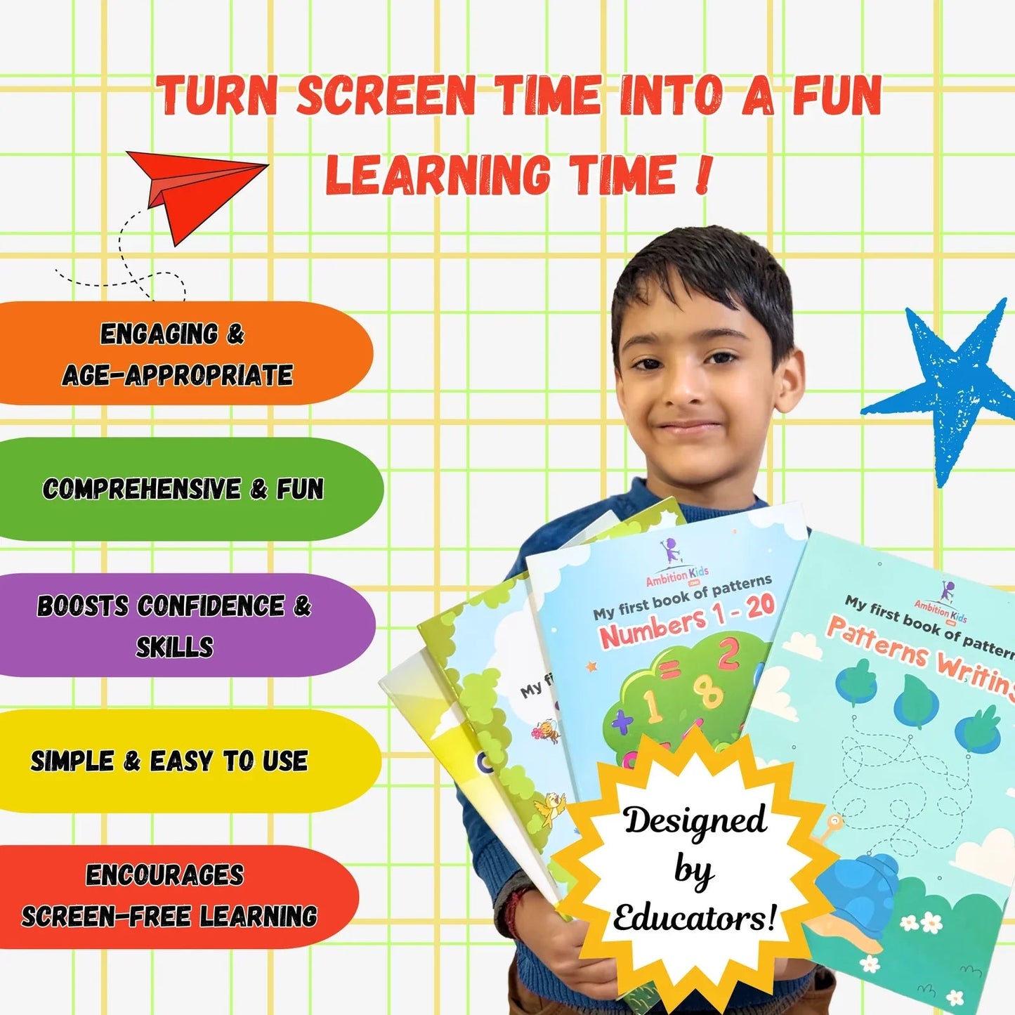 My First Books of Patterns Pencil Control - Ambition Kids