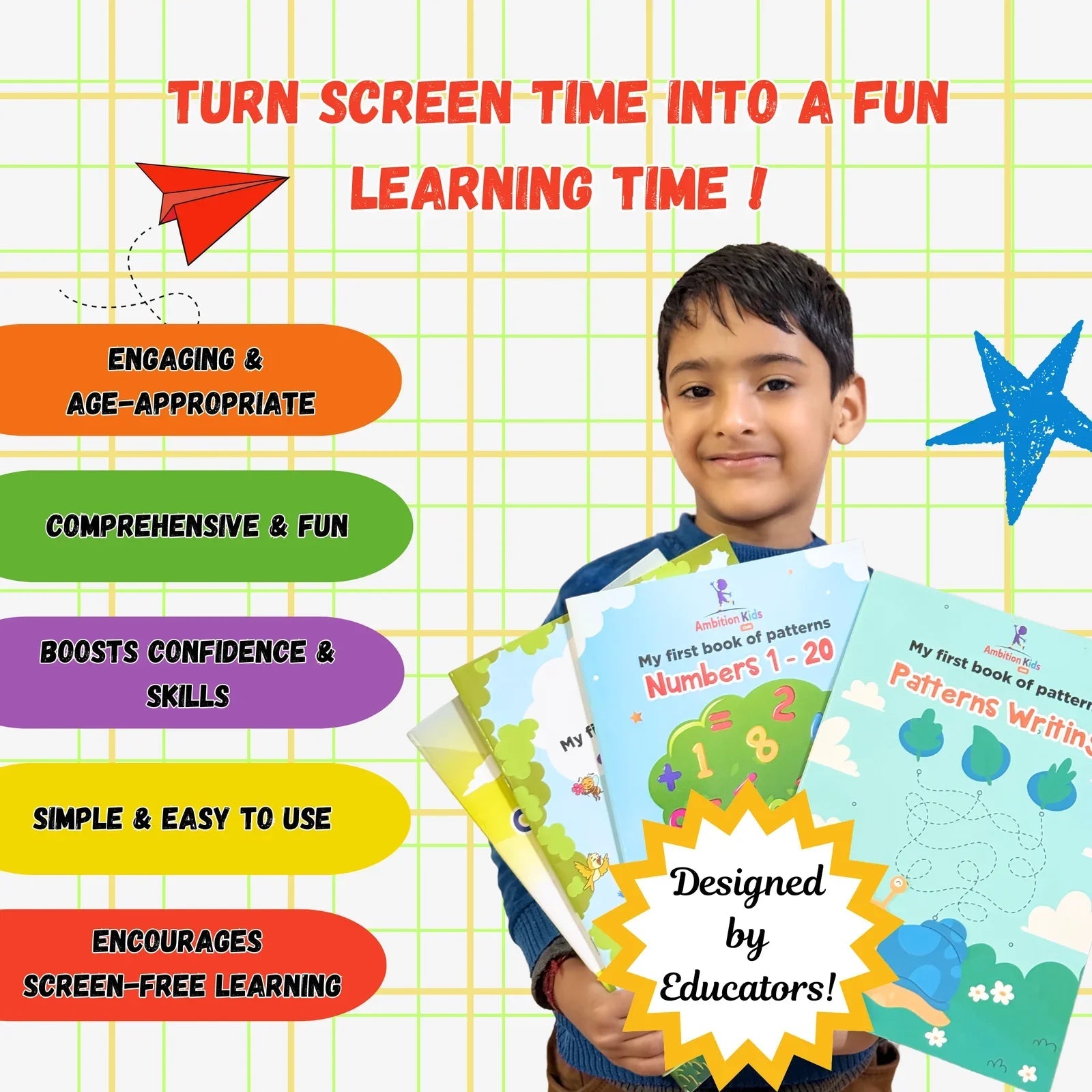 My First Books of Patterns Pencil Control - Ambition Kids