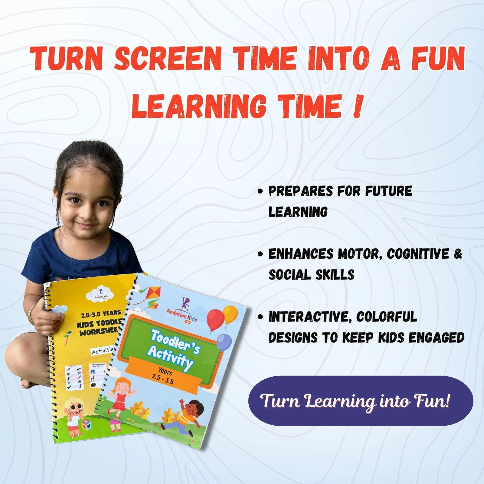 Toddlers 2.5-3.5 Years Kids Worksheets - Ambition Kids