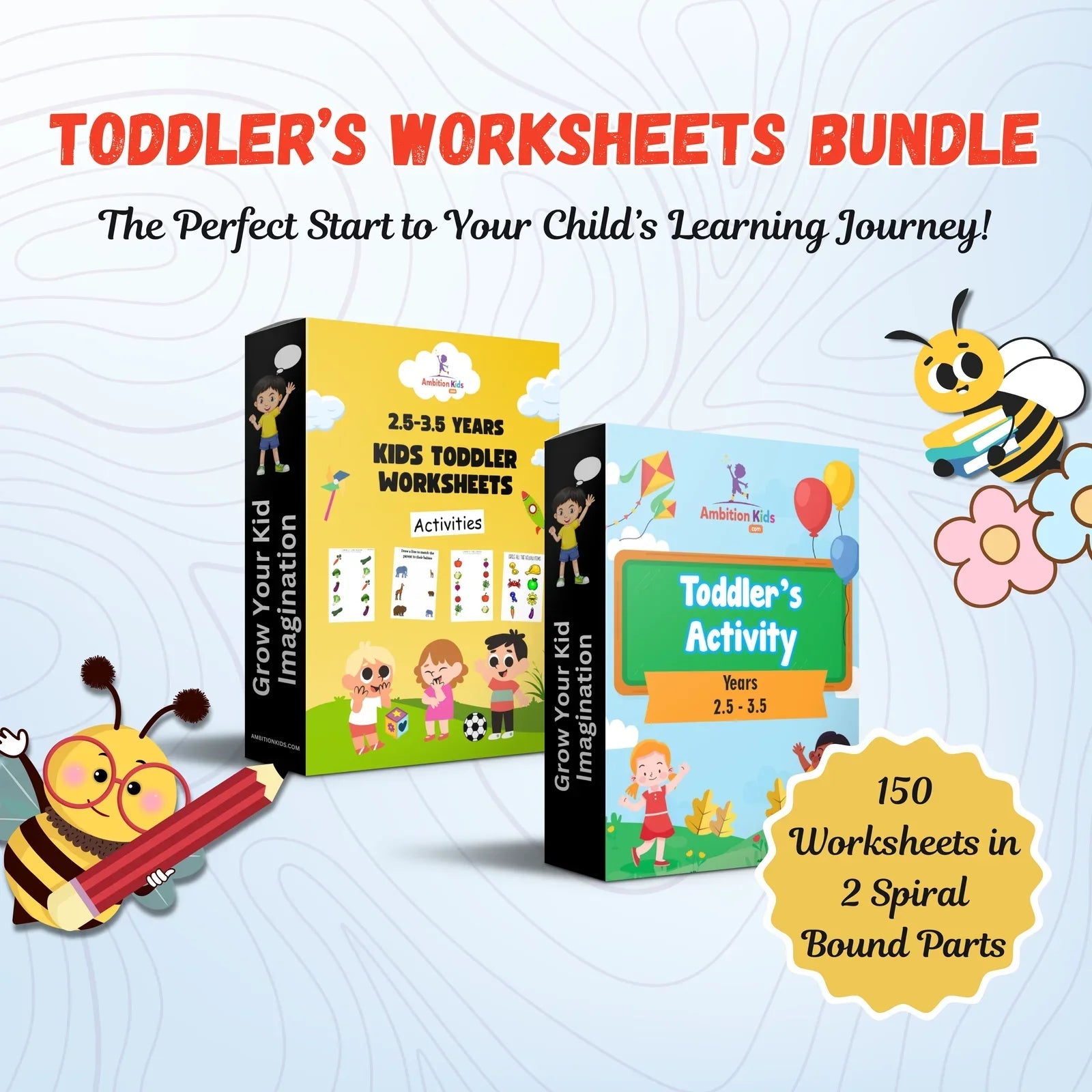 Toddlers 2.5-3.5 Years Kids Worksheets - Ambition Kids