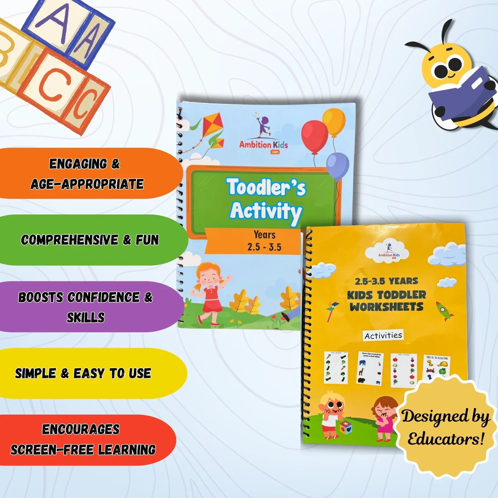 Toddlers 2.5-3.5 Years Kids Worksheets - Ambition Kids