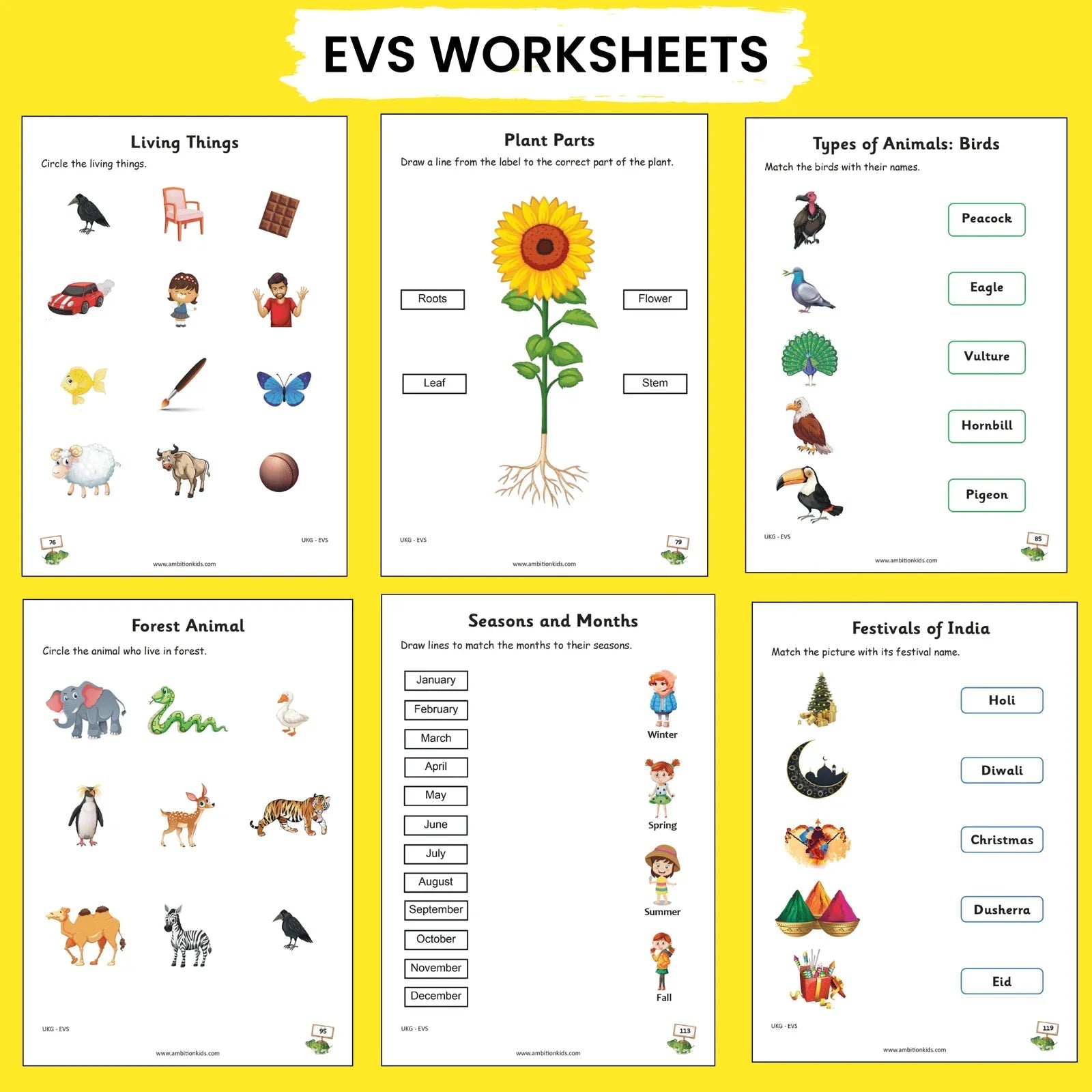 UKG Hard Copy Kids Worksheets - Ambition Kids