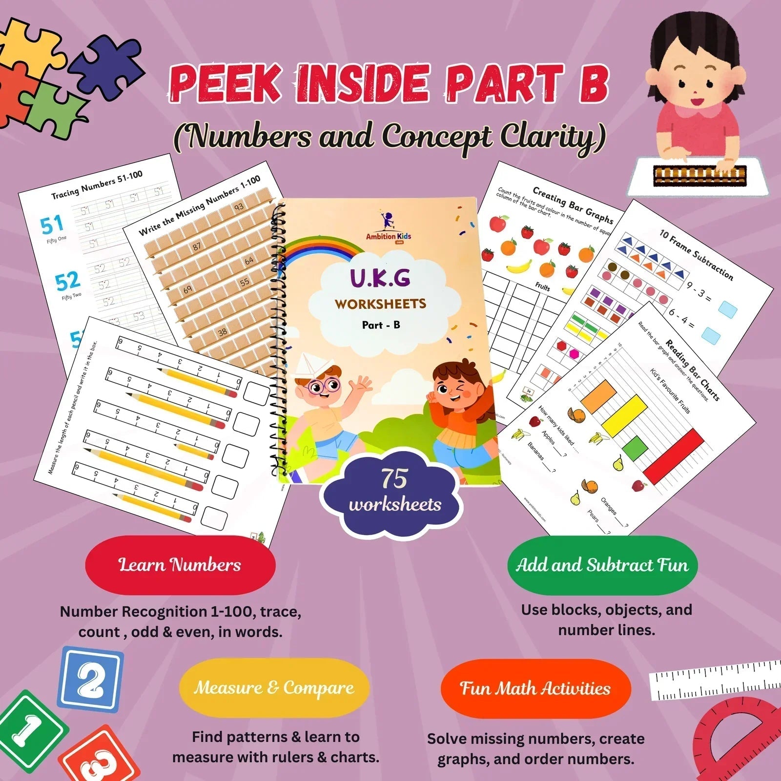 UKG Hard Copy Kids Worksheets - Ambition Kids