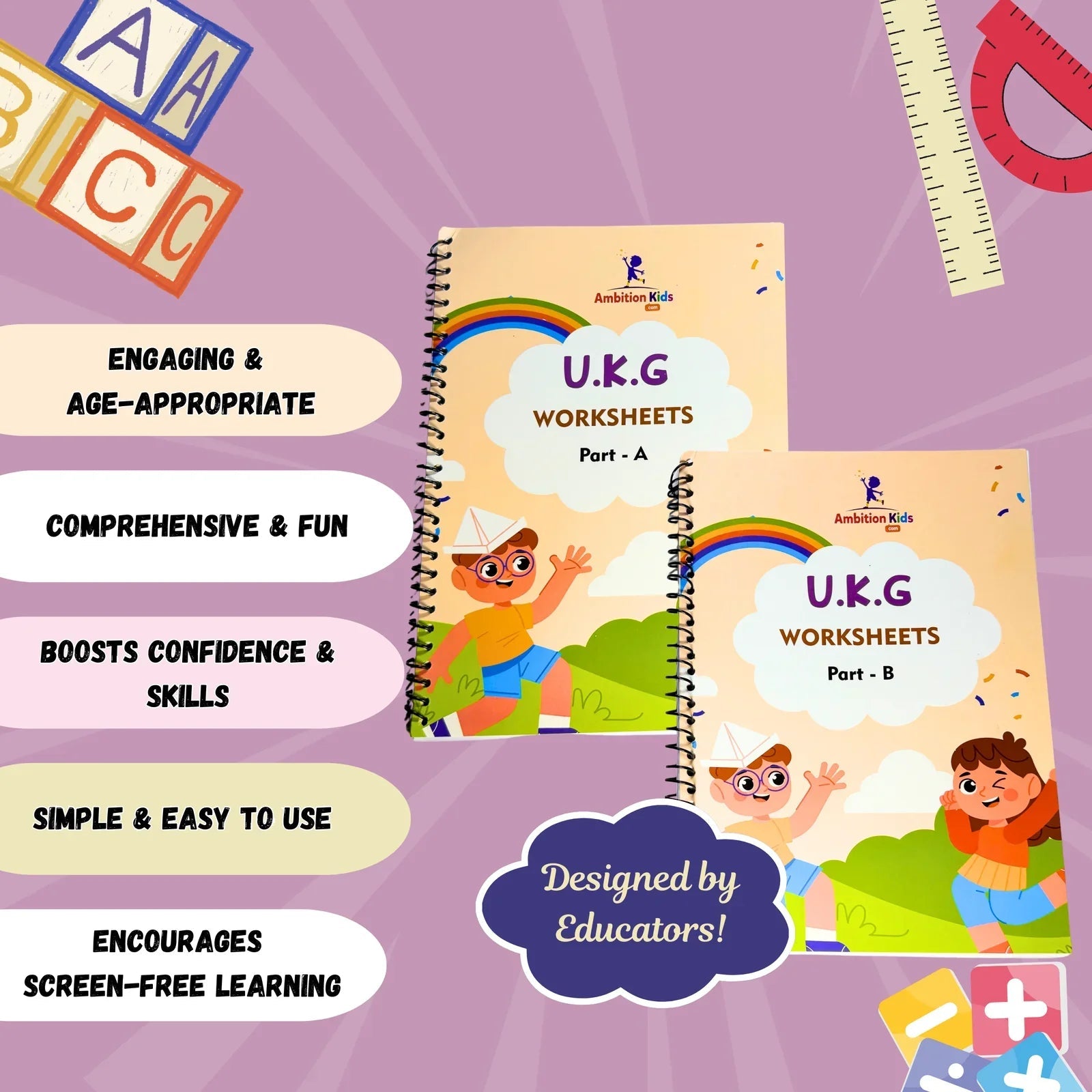 UKG Hard Copy Kids Worksheets - Ambition Kids