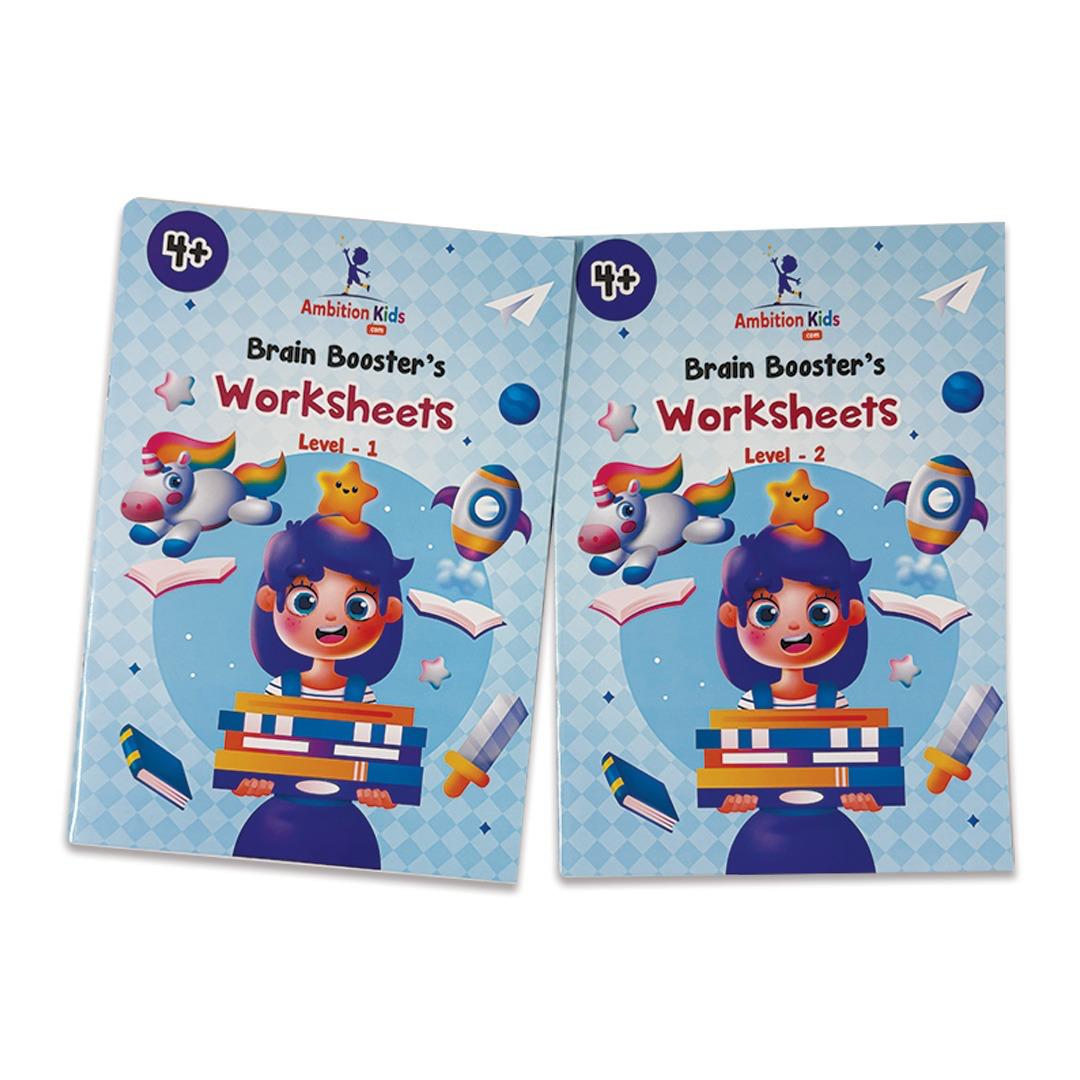 ✨ LKG & Brain Booster Worksheets – 4-Book Set (Ages 4–5) - Ambition Kids