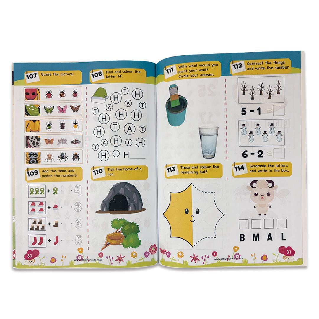 ✨ LKG & Brain Booster Worksheets – 4-Book Set (Ages 4–5) - Ambition Kids