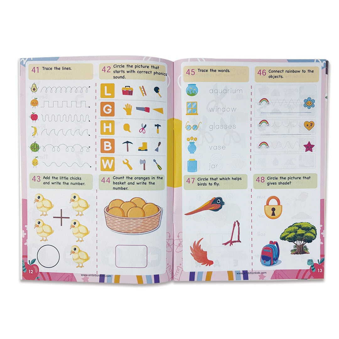UKG & Brain Booster Worksheets – 4-Book Set (Ages 5–7)  ✅ - Ambition Kids