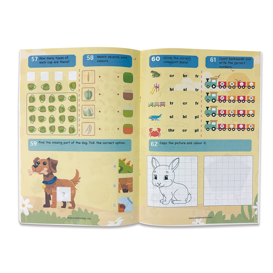 Preschool Kids Worksheet & Brain Booster Combo + 200+ Worksheets - Ambition Kids