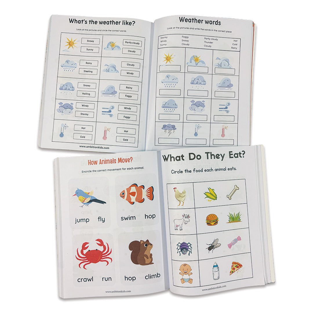 LKG & Brain Booster Combo + 200+ Worksheets (4–6 Yrs) - Ambition Kids