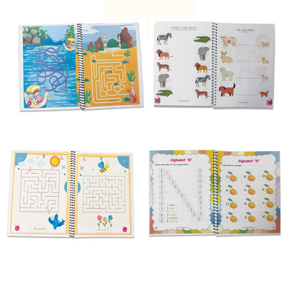 Toddler & Dot-to-Dot, Mazes & Numbers (5 Worksheets) - Ambition Kids